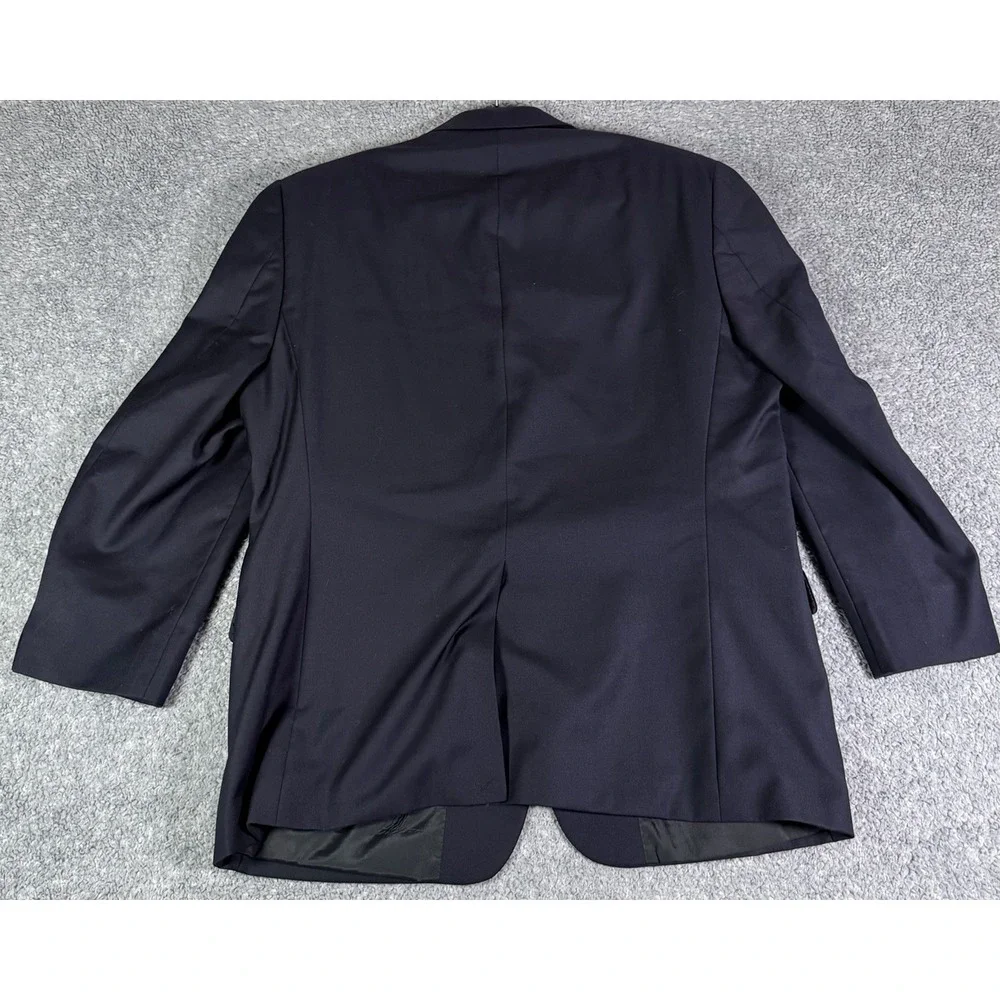 Lauren Ralph Lauren Mens Blazer 44 R Navy Blue 100% Wool Gold Button Sport Coat